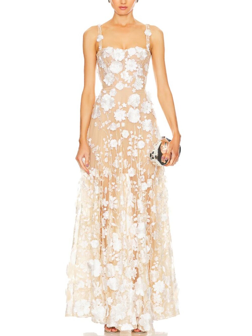 BEST Bronx and Banco Jasmine Gown Maxi Dress XS/S/M Cream White